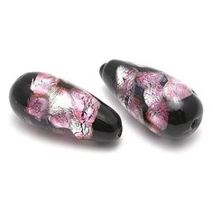 Бусины керамические "Tesoro Мурано", 22х11 мм, цвет: розовый, 2 бусины (арт. TS.D5162-03)