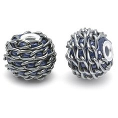 Бусины металлические Tesoro, 14 мм, черный никель, 2 штуки