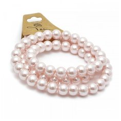 Бусины жемчуг, на нитях "Tesoro", 12 мм, цвет: розовый (70 штук)