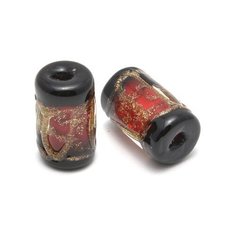 Бусины стеклянные "Мурано", 17x10 мм, цвет красный, 2 бусины (арт. TS.D5162-08) Tesoro