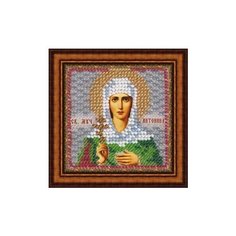 Рисунок на ткани для вышивания бисером "Святая Мученица Антонина", 6,5x6,5 см, арт. 4074 Вышивальная Мозаика