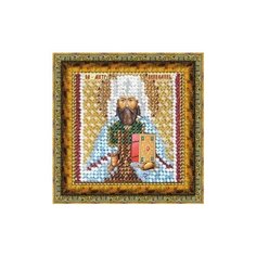 Рисунок на ткани для вышивания бисером "Святой Мученик Вениамин", 6,5x6,5 см, арт. 4080 Вышивальная Мозаика