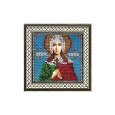 Рисунок на ткани для вышивания бисером "Святая Мученица Иулия (Юлия)", 6,5x6,5 см, арт. 4065 Вышивальная Мозаика