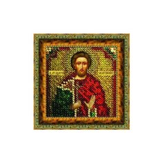 Рисунок на ткани для вышивания бисером "Святой Мученик Валерий", 6,5x6,5 см, арт. 4122 Вышивальная Мозаика