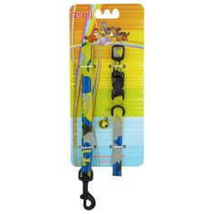 Комплект ошейник (10 мм x 30 см) с поводком (120 см) "Аква", цвет: жёлтый Zoo One