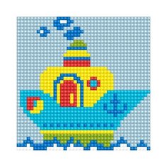 Алмазная мозаика "Кораблик", 10х10 см, арт. Ah5217 Алмазное хобби