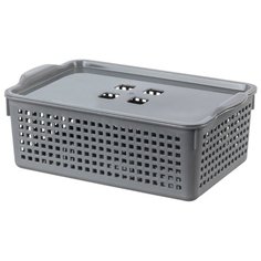 Корзина "Лофт", 3,8 л, с крышкой (серый) Violet
