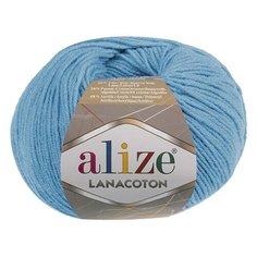 Пряжа Alize "Lanacoton", цвет: 287 бирюзовый, 160 м, 50 грамм (10 мотков)