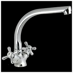 Смеситель для мойки, двуручный "Juguni", с поворотным Г-изливом