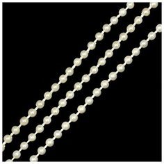 Бусины на бобине Tesoro, 3 мм, 100 метров, цвет: 2 молочный