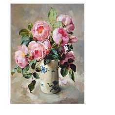 Картина по номерам "Розовый шиповник" (16 красок) Molly