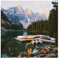 Картина по номерам "Пристань в горах" (19 цветов) Molly