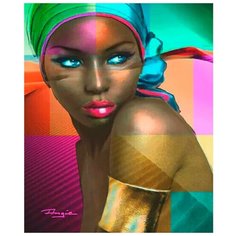 Картина по номерам "Африканка", 40х50 см Цветной