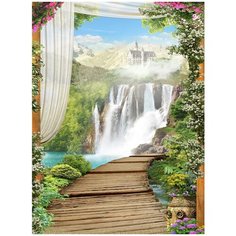 Фотообои/L КоллекцияЗамок над водопадом 200х270 см Divino