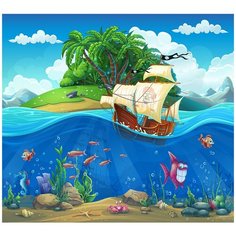 Фотообои/K коллекцияПираты у острова 300х270 см Divino