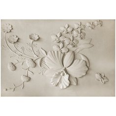 Фотообои/K коллекцияБарельеф цветы на стене 400х270 см Divino