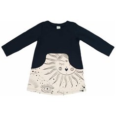 Платье ЁМАЁ размер 128, черный/набивка