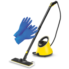 Пароочиститель Karcher SC 2 Deluxe EasyFix, желтый, черный + латексные хозяйственные перчатки