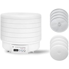 Сушилка для овощей и фруктов ВОЛТЕРА 500 с таймером и симисторным блоком управления + 4 сетчатых поддона + 4 сплошных поддона для пастилы