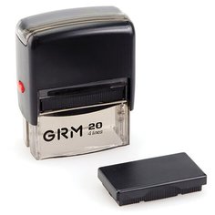 Штамп самонаборный 4-строчный, размер оттиска 38х14 мм, синий без рамки, GRM 20, КАССЫ В КОМПЛЕКТЕ, GRM20, 116000010