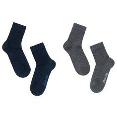 Носки Conte-kids комплект из 2 пар, размер 14, темно-серый/темно-синий