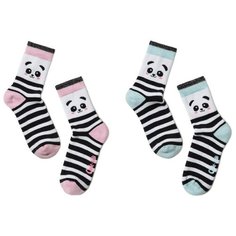 Носки Conte-kids комплект из 2 пар, размер 14, бирюзовый/розовый