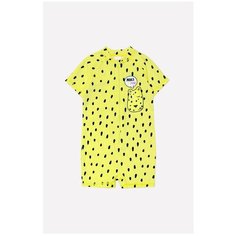 Комбинезон купальный crockid размер 104-110, яркий лимон/леопард