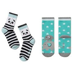 Носки Conte-kids комплект из 2 пар, размер 12, бледно-бирюзовый/бирюза