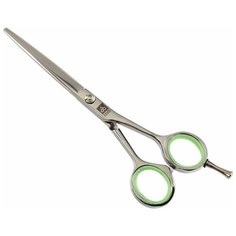 Прямые ножницы парикмахерские DEWAL Profi Step 103/5.5 5.5", серебристый/зеленый
