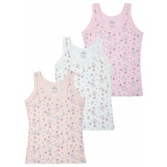 Майка BAYKAR 3 шт., размер 170/176, белый/розовый/персиковый