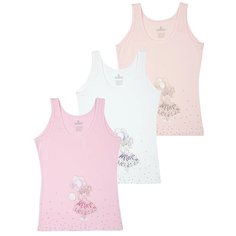 Майка BAYKAR 3 шт., размер 158/164, белый/розовый/персиковый