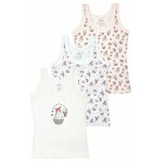 Майка BAYKAR 3 шт., размер 158/164, белый/молочный/розовый