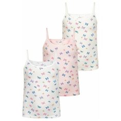 Майка BAYKAR 3 шт., размер 98/104, белый/молочный/розовый