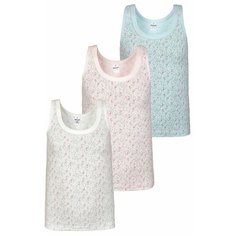 Майка BAYKAR 3 шт., размер 170/176, голубой/молочный/розовый
