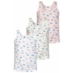 Майка BAYKAR 3 шт., размер 146/152, белый/молочный/розовый