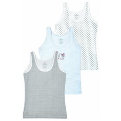 Майка BAYKAR 3 шт., размер 7, белый/серый/голубой