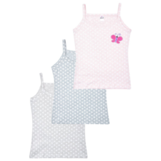 Майка BAYKAR 3 шт., размер 158/164, серый/розовый