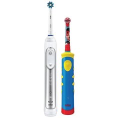 Электрическая зубная щетка Oral-B Genius 8200, белый/синий/красный