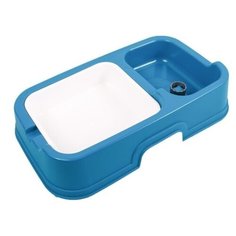 Диспенсер-поилка+миска Lilli Pet для животных, 34x20,5x7см, голубая