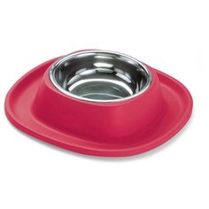 Миска металлическая Lilli Pet для животных на подставке, красная