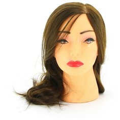 Голова-манекен учебная "Шатенка", для парикмахеров, протеиновые волосы 30-40 см Dewal