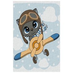 Картина по номерам Котеин "Котенок-пилот", 20x30 см