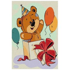 Картина по номерам "Медвежонок-сюрприз", 20x30 см Котеин