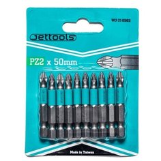 Набор бит JET W3-21-0502, 10 предм., серебристый