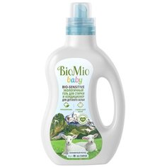 Гель для стирки BioMio Bio-Sensitive Baby Экологичный гель для стирки и кондиционер для детского белья, 1 л, бутылка