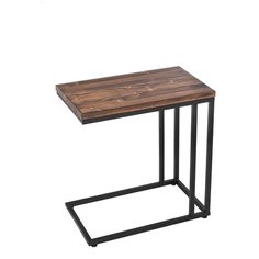 Журнальный столик ilwi, высотой 62 см, черный, коричневый, из стали и дерева, в стиле лофт