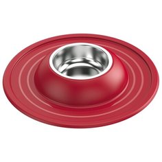 Миска металлическая Lilli Pet Soft Touch для животных на подставке, красная