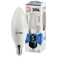 Лампа светодиодная B35-5w-840-E14 свеча 400лм ЭРА Б0018872 (упаковка 10 шт) ERA
