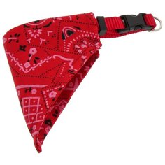 Ошейник нейлон с косынкой 25мм*40/65см красный Каскад