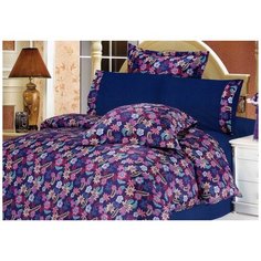 Постельное белье шелк-сатин LUPA синий евро, Le Vele